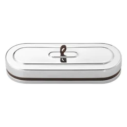 Georg Jensen Manhattan Rasia, Leveä, Ruostumaton Teräs - Nahka