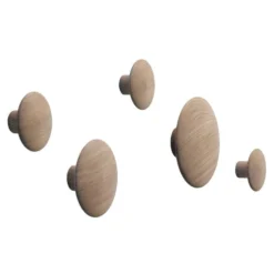 Muuto Dots Wood Ripustimet, 5 Kpl, Tammi