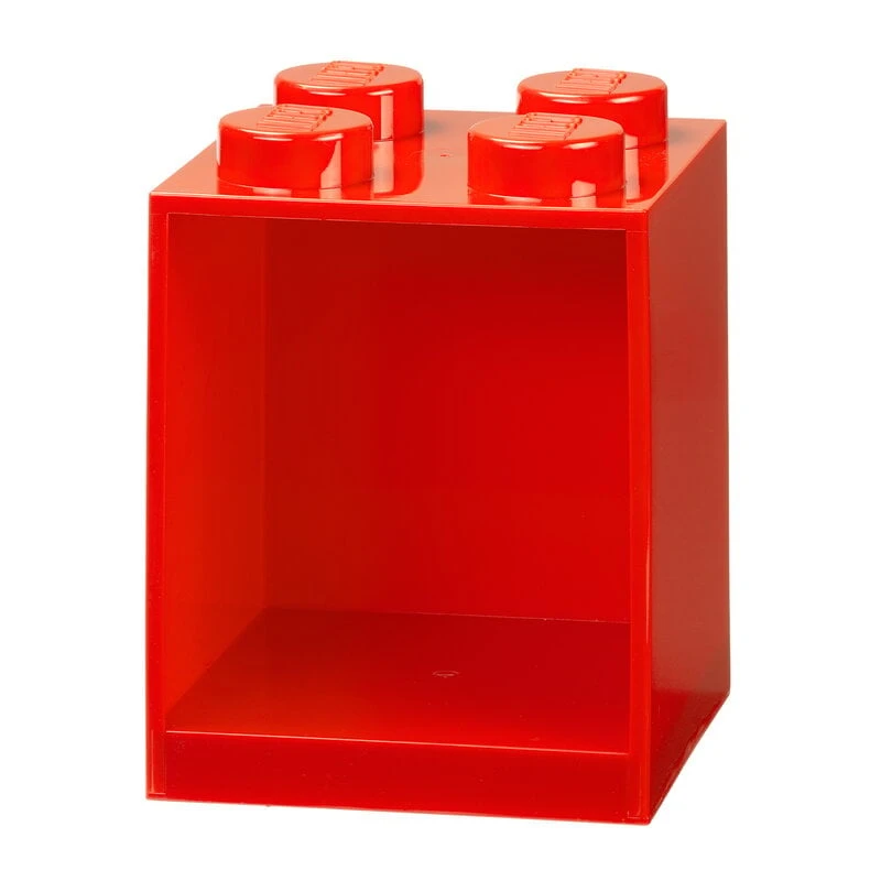 Room Copenhagen Lego Brick Shelf 4 Hylly, Kirkkaanpunainen 1 Room Copenhagen Lego Brick Shelf 4 Hylly, Kirkkaanpunainen