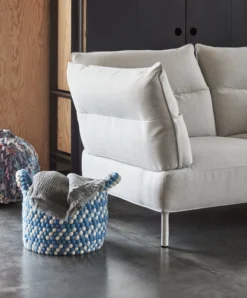 HAY Bead Kori Kahvoilla, 40 Cm, Sininen - Valkoinen -Muuto HalpaShop Bead Basket With Handle blue dash Crinkle Plaid grey Pandarine 3 Seater w reclining armrest Mode Clavicle 009