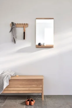 Form & Refine Echo Naulakko 40 Cm, Valkoöljytty Tammi -Muuto HalpaShop FR Entrance A Line Storage Bench Echo Coatrack Rim Wallmirror white oak
