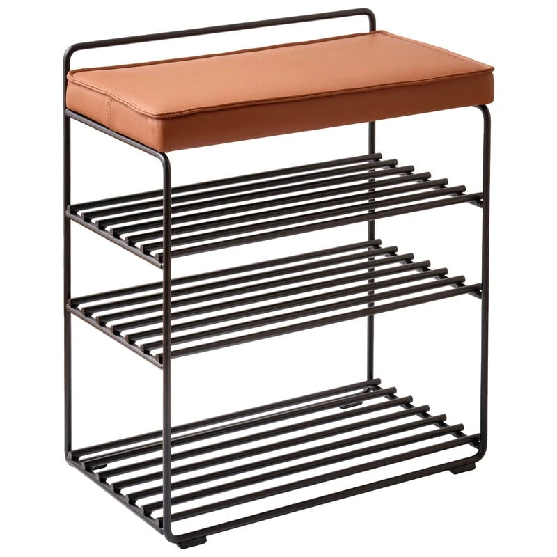 Maze Lower East Seat Hylly Istuintyynyllä, Musta - Konjakki 1 Maze Lower East Seat Hylly Istuintyynyllä, Musta - Konjakki