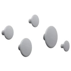 Muuto Dots Wood Ripustimet, 5 Kpl, Harmaa
